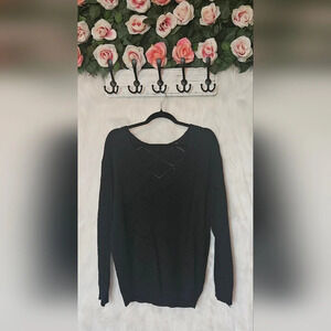 Shein Soft V-Neck Open Knit Sweater